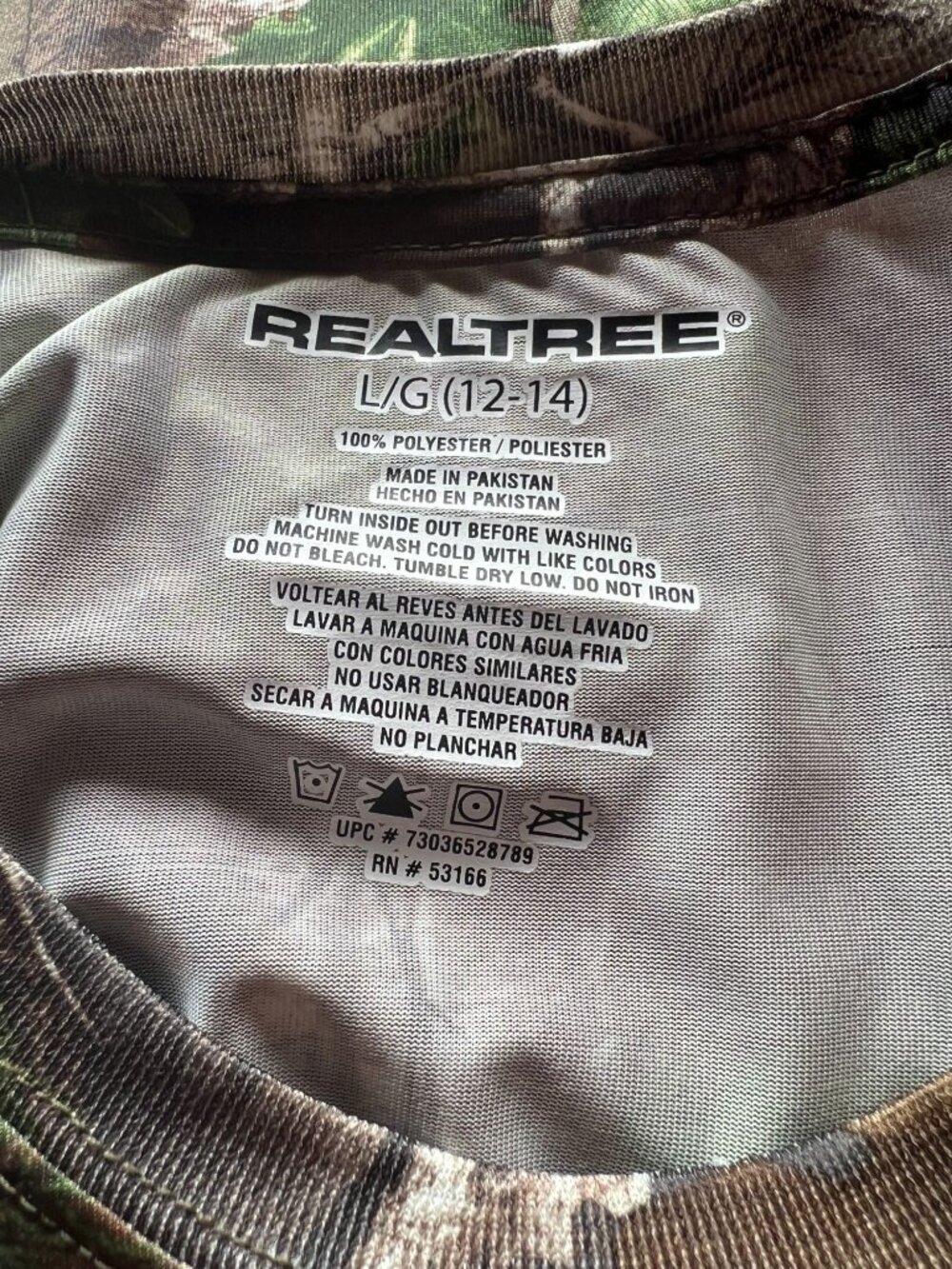 Realtree Womens Camo T-Shirt L/G Pink Logo Polyester Crew Neck Hunting Tee - Picture 2 of 13